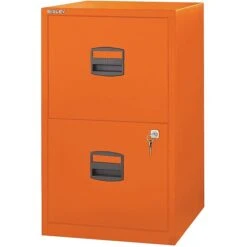 Bisley 2 Drawer Vertical File, Orange, Letter, 17''W (FILE2-OR)