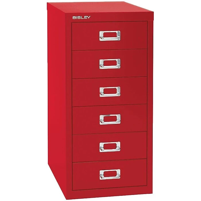 Bisley Six Drawer Steel Multidrawer File Cabinet, Red, Letter/A4 (MD6-RD) Bisley Six Drawer Steel Multidrawer File Cabinet, Red, Letter/A4 (MD6-RD) -Office Supply Shop s1050128 sc7