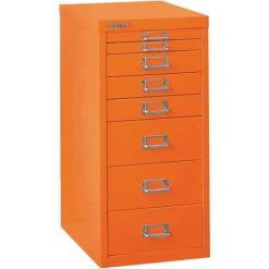 Bisley Eight Drawer Steel Multidrawer, Orange, Letter/A4 (MD8-OR)