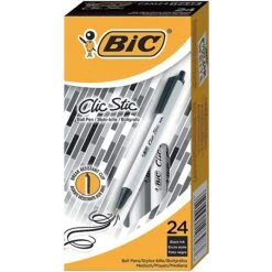 BIC Clic Stic Retractable Ballpoint Pen, Medium Point, 1.0mm, Black Ink, 24/Pack (CSM241-BLK) 4 BIC Clic Stic Retractable Ballpoint Pen, Medium Point, 1.0mm, Black Ink, 24/Pack (CSM241-BLK) -Office Supply Shop s1069273 sc7