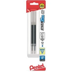 Pentel, EnerGel Refills, 0.3mm Needle Tip, Blue, 2-PK (LRN3BP2C)