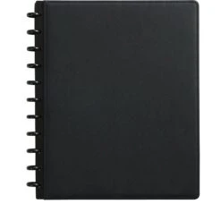 Staples® Customizable Arc Notebook System, 8.5" X 11", Narrow Ruled, 60 Sheets, Black Saffiano (51692)