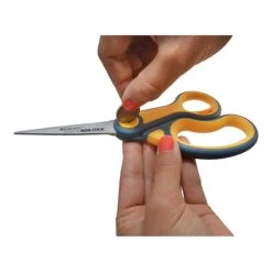 Westcott® Titanium Bonded® Non-Stick 8" Scissors, Adjustable Glide, Pointed Tip, Gray/Yellow (14849) -Office Supply Shop s1175245 sc7 1