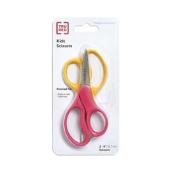 TRU RED™ Junior 5" Kids Pointed Tip Stainless Steel Scissors, Straight Handle, Right & Left Handed, 2/Pack (TR55053)