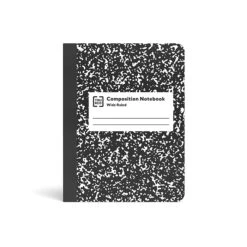 TRU RED™ Composition Notebook, 7.5" X 9.75", Wide Ruled, 80 Sheets, Black/White, 48 Notebooks/Carton (TR55076CT)