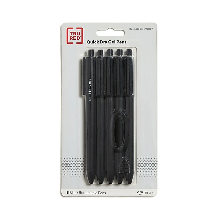 TRU RED™ Retractable Quick Dry Gel Pen, Extra Fine Point, 0.38mm, Black, 5/Pack (TR56951) TRU RED™ Retractable Quick Dry Gel Pen, Extra Fine Point, 0.38mm, Black, 5/Pack (TR56951) -Office Supply Shop s1189809 sc7