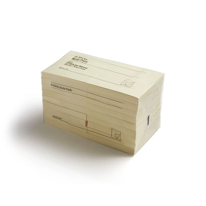 Baseline Yellow Sticky Notes, 3" x 3", 18/Pack (BL58469-CC) Baseline Yellow Sticky Notes, 3" X 3", 18/Pack (BL58469-CC) -Office Supply Shop s1194206 sc7