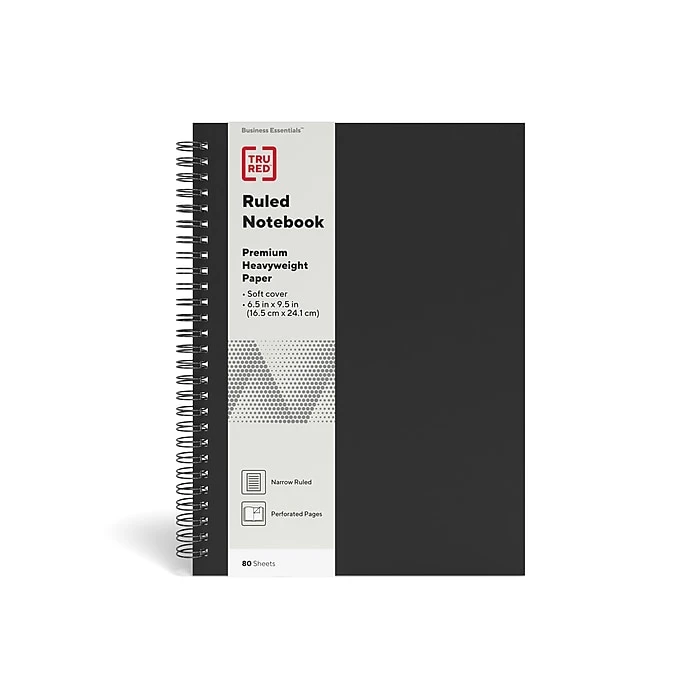 TRU RED™ Medium Soft Cover Ruled Notebook, Black (TR54987) TRU RED™ Medium Soft Cover Ruled Notebook, Black (TR54987) -Office Supply Shop s1195263 sc7