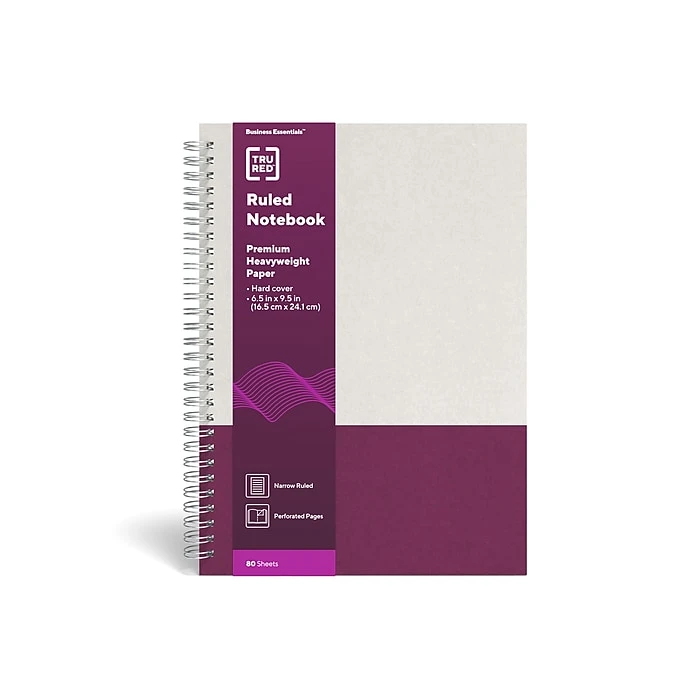 TRU RED™ Medium Hard Cover Ruled Notebook, Gray/Purple (TR55742) TRU RED™ Medium Hard Cover Ruled Notebook, Gray/Purple (TR55742) -Office Supply Shop s1195713 sc7 1