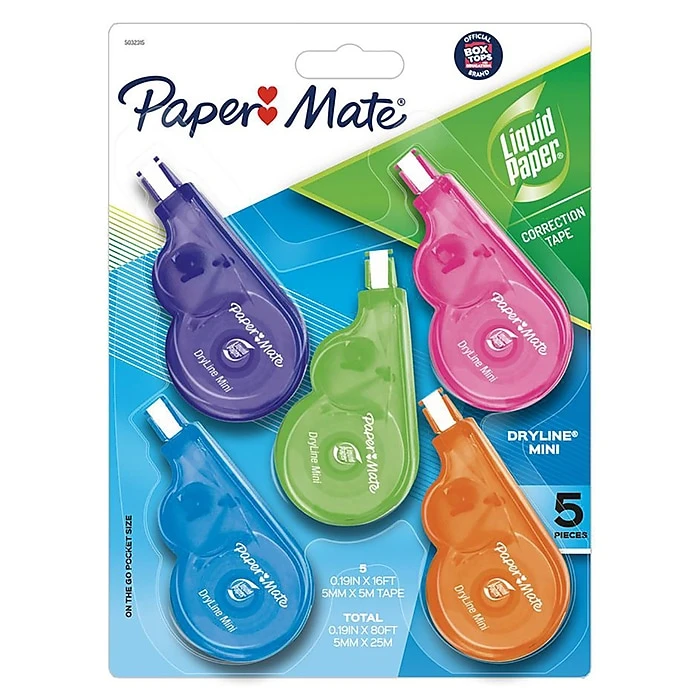 Paper Mate Liquid Paper DryLine Mini Correction Tape, White, 5/Pack (5032315) Paper Mate Liquid Paper DryLine Mini Correction Tape, White, 5/Pack (5032315) -Office Supply Shop s1200923 sc7