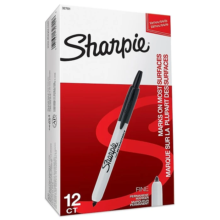 Sharpie Retractable Permanent Markers, Fine Tip, Black, 12/Pack (32701) Sharpie Retractable Permanent Markers, Fine Tip, Black, 12/Pack (32701) -Office Supply Shop s1201391 sc7