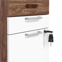 Union & Scale™ Essentials 2-Drawer Vertical File Cabinet, Mobile/Pedestal, Letter/Legal, White/Espresso, 21" (UN56968) -Office Supply Shop s1201587 sc7