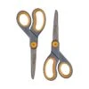 Westcott Titanium Bonded 8" Titanium Multi-Purpose/Heavy Duty Scissor, Sharp Tip, Gray/Yellow, 2/Pack (13901)