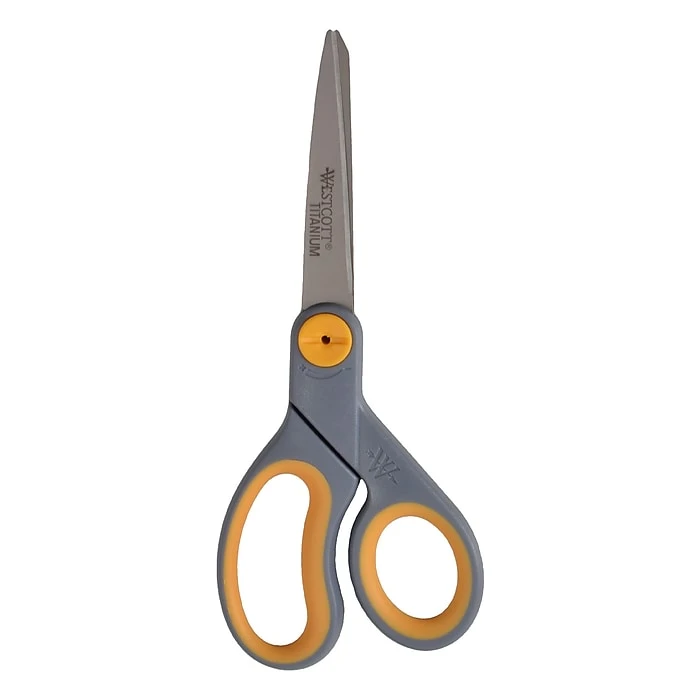 Westcott Titanium Bonded 8" Titanium Multi-Purpose/Heavy Duty Scissor, Sharp Tip, Gray/Yellow (13529) Westcott Titanium Bonded 8" Titanium Multi-Purpose/Heavy Duty Scissor, Sharp Tip, Gray/Yellow (13529) -Office Supply Shop s1204434 sc7