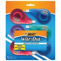 Wite-Out EZ Correct Correction Tape, White, 6/Pack (WOTAPP6-WHI)