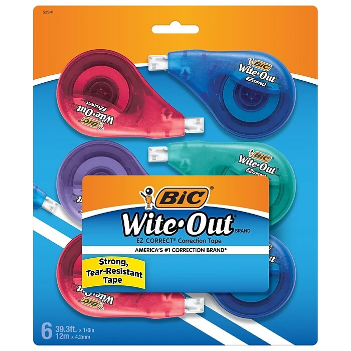 Wite-Out EZ Correct Correction Tape, White, 6/Pack (WOTAPP6-WHI) Wite-Out EZ Correct Correction Tape, White, 6/Pack (WOTAPP6-WHI) -Office Supply Shop s1205080 sc7