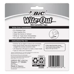 BIC Wite-Out Mini Correction Tape, White, 3/Pack (WOTMP31-WHI) -Office Supply Shop s1205088 sc7