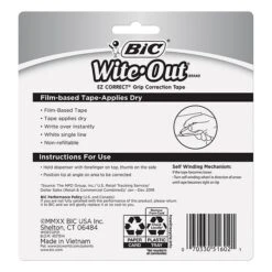 BIC Wite-Out EZ Grip Correction Tape, White, 2/Pack (WOECGP21) -Office Supply Shop s1205196 sc7
