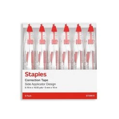 Staples Correction Tape, White, 6/Pack (ST59819) 5 Staples Correction Tape, White, 6/Pack (ST59819) -Office Supply Shop s1212637 sc7
