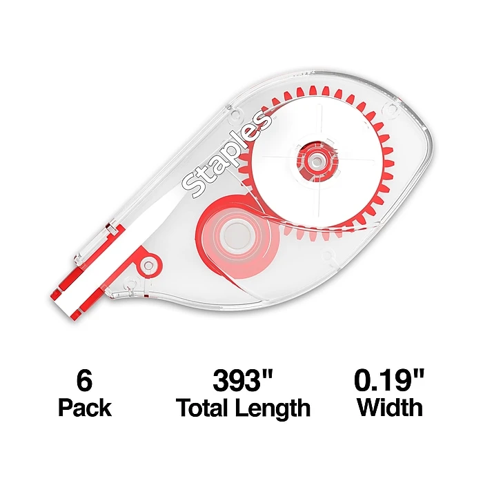 Staples Correction Tape, White, 6/Pack (ST59819) Staples Correction Tape, White, 6/Pack (ST59819) -Office Supply Shop s1212655 sc7