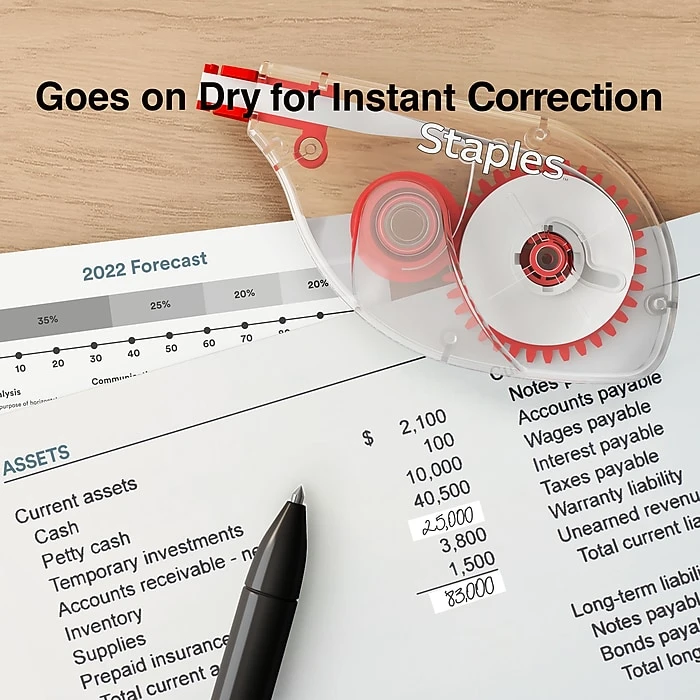 Staples Correction Tape, White, 2/Pack (ST59818) Staples Correction Tape, White, 2/Pack (ST59818) -Office Supply Shop s1212660 sc7