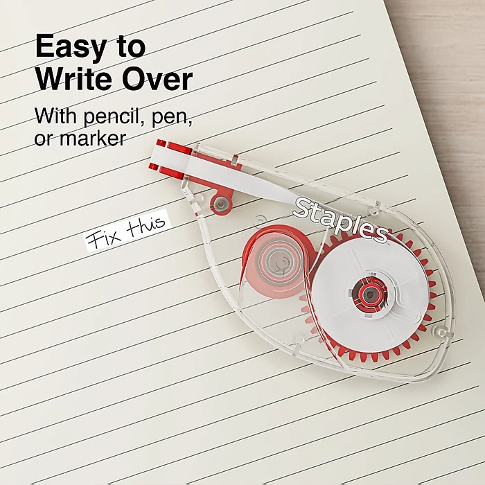 Staples Correction Tape, White, 6/Pack (ST59819) Staples Correction Tape, White, 6/Pack (ST59819) -Office Supply Shop s1212667 sc7