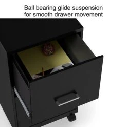 Staples 2-Drawer Light Duty Vertical File Cabinet, Locking, Letter, Black, 18"D (52145) -Office Supply Shop s1212854 sc7