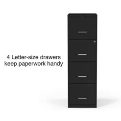 Staples 4-Drawer Light Duty Vertical File Cabinet, Locking, Letter, Black, 18"D (52152) -Office Supply Shop s1212871 sc7