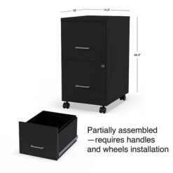 Staples 2-Drawer Light Duty Vertical File Cabinet, Locking, Letter, Black, 18"D (52145) -Office Supply Shop s1212884 sc7