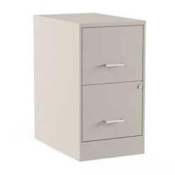 Staples 2-Drawer Light Duty Vertical File Cabinet, Locking, Letter, Putty, 22"D (52146)