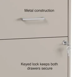 Staples 2-Drawer Light Duty Vertical File Cabinet, Locking, Letter, Putty, 22"D (52146) 4 Staples 2-Drawer Light Duty Vertical File Cabinet, Locking, Letter, Putty, 22"D (52146) -Office Supply Shop s1212929 sc7