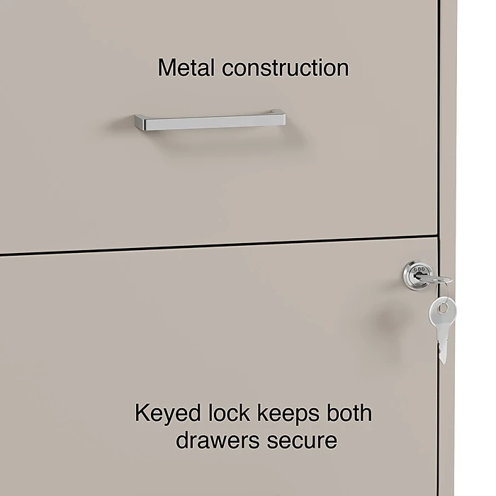 Staples 2-Drawer Light Duty Vertical File Cabinet, Locking, Letter, Putty, 22"D (52146) Staples 2-Drawer Light Duty Vertical File Cabinet, Locking, Letter, Putty, 22"D (52146) -Office Supply Shop s1212929 sc7