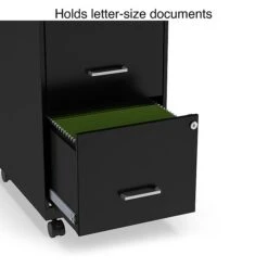 Staples 2-Drawer Light Duty Vertical File Cabinet, Locking, Letter, Black, 18"D (52145) -Office Supply Shop s1212930 sc7
