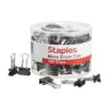 Staples 0.5"W Binder Clips, Micro, Black, 100/Pack (15340)