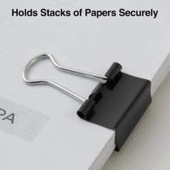 Staples 0.5"W Binder Clips, Micro, Black, 100/Pack (15340) 2 Staples 0.5"W Binder Clips, Micro, Black, 100/Pack (15340) -Office Supply Shop s1215182 sc7