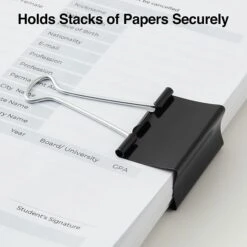 Staples 2" Binder Clips, Large, Black, 12/Pack (10669) -Office Supply Shop s1215190 sc7