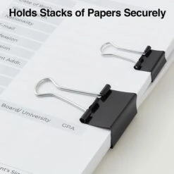 Staples Binder Clips, Assorted, Black, 60/Pack (15339) -Office Supply Shop s1215201 sc7