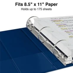 Staples Economy 1" 3-Ring Non-View Binder, Navy Blue (ST26646-CC) -Office Supply Shop s1216734 sc7