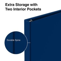 Staples Economy 1" 3-Ring Non-View Binder, Navy Blue (ST26646-CC) -Office Supply Shop s1221732 sc7