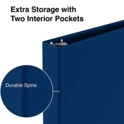 Staples Economy 1 1/2" 3-Ring Non-View Binder, Navy (ST26580-CC) -Office Supply Shop s1221878 sc7