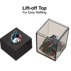 Staples Magnetic Paper Clip Dispenser, Clear/Black (10590) -Office Supply Shop s1223313 sc7