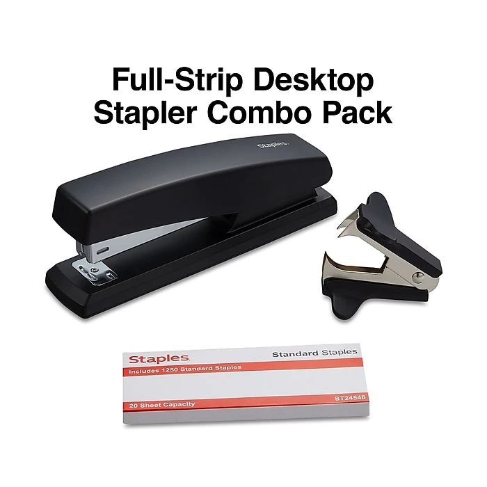 Staples Combo Pack Desktop Stapler, Full-Strip Capacity, Black (24548) Staples Combo Pack Desktop Stapler, Full-Strip Capacity, Black (24548) -Office Supply Shop s1223973 sc7