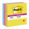 Post-it® Super Sticky Notes, 3" X 3", Summer Joy Collection, 90 Sheets/Pad, 5 Pads/Pack (654-5SSJOY)