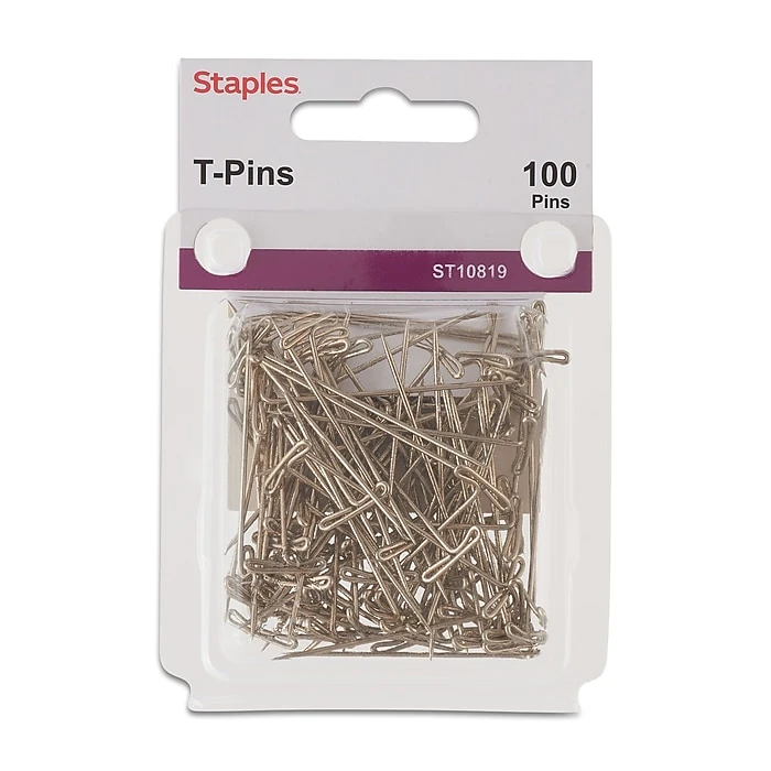 Staples T Pins, 1.5", 100/Pack (10819-CC) Staples T Pins, 1.5", 100/Pack (10819-CC) -Office Supply Shop s1225526 sc7