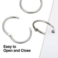Staples Book Rings, 1.5", Silver, 100/Pack (44416) -Office Supply Shop s1225554 sc7