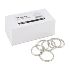Staples Book Rings, 1.5", Silver, 100/Pack (44416)