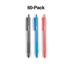 TRU RED™ Ballpoint Gripped Retractable Pens, Medium Point, 1.0mm, Blue/Black/Red, 60/Pack (TR59163) -Office Supply Shop s1226475 sc7