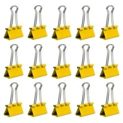 JAM Paper Colored Binder Clips, Medium, 5/8" Capacity, Yellow, 15/Pack (339BCYE) -Office Supply Shop sp100189008 sc7