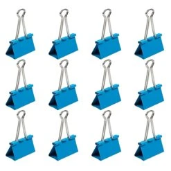 JAM Paper Colorful Large Binder Clips, 1" Capacity, Blue, 12/Pack (340BCbu) 4 JAM Paper Colorful Large Binder Clips, 1" Capacity, Blue, 12/Pack (340BCbu) -Office Supply Shop sp100189015 sc7