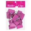 JAM Paper® Colorful Binder Clips, Large, 1 1/2 Inch (41mm), Pink Binderclips, 12/Pack (340BCpi)